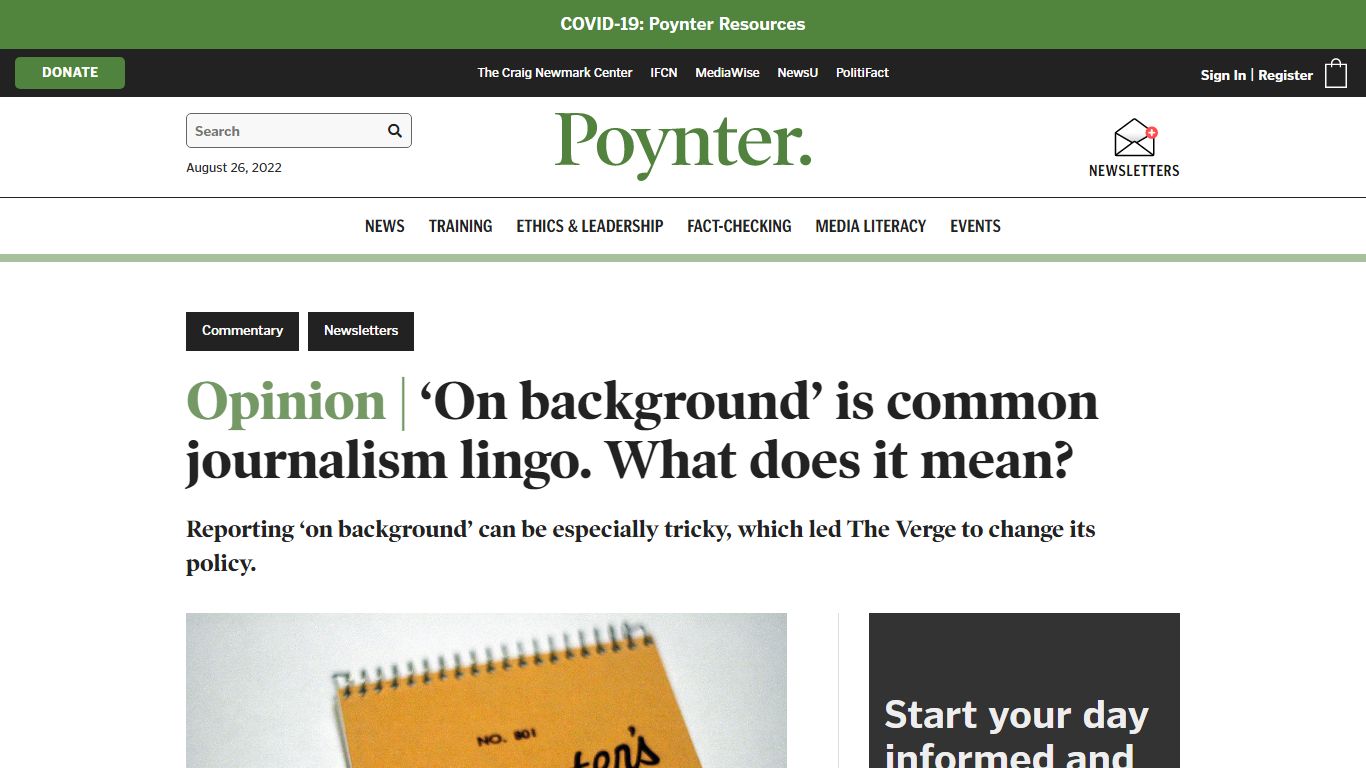 ‘On background’ is common journalism lingo. What does it ... - Poynter